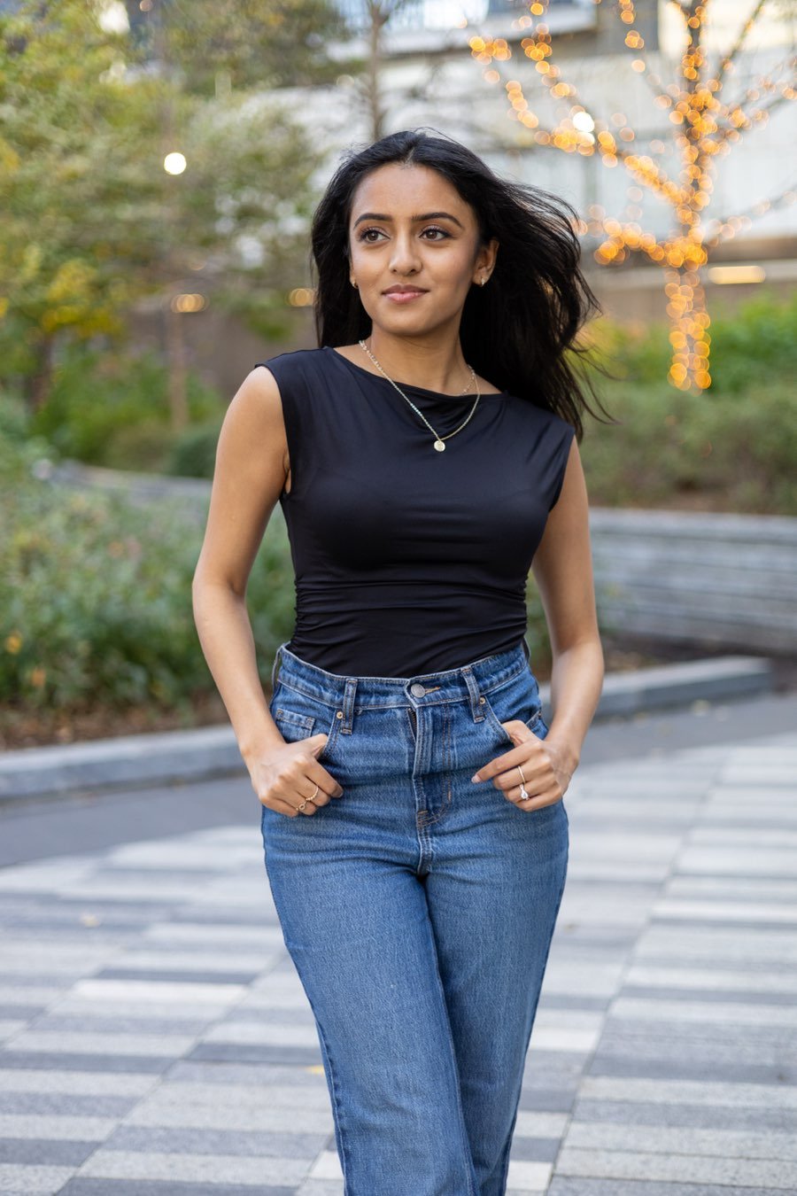Hands in pockets